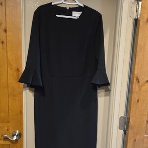 Donna Morgan Black Dress with Flared Sleeves